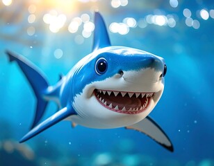 Cute shark swimming in ocean