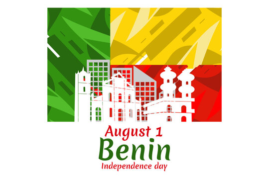 August 1, Independence day of Benin vector illustration. Suitable for greeting card, poster and banner.