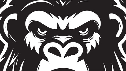 black and white gorilla face background