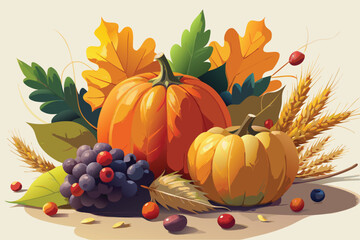Thanksgiving Dog Illustration A Festive Digital Design for Holiday Projects
