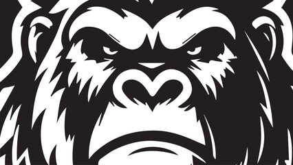 black and white gorilla face background