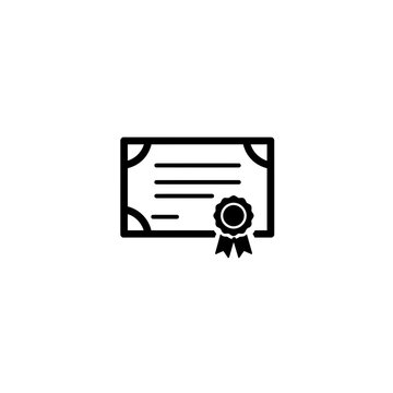 Certificate of conformity with seal and ribbon, vector minimalist design. Award or diploma for completion a course