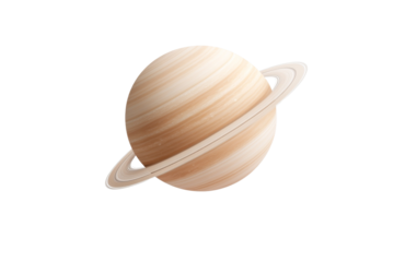 Large planet with a brown and white surface, isolated