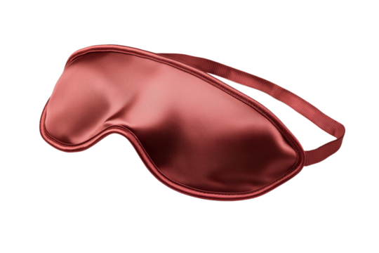 Red eye mask with a red strap isolated