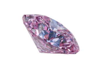 A pink diamond is sitting on a white background