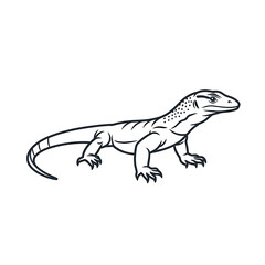 Obraz premium Illustration of a monitor lizard with detailed outline standing on a plain and neutral setting view