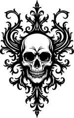 Skull of Eternal Flames" gothic tattoo, tribal tattoo vector bundle