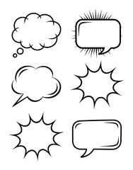 Comic speech bubbles collection graphic design talk thought