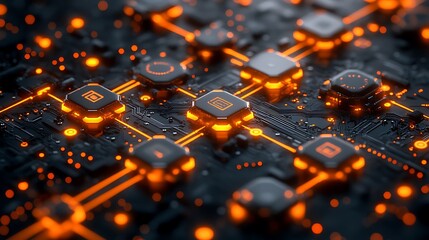 Fototapeta premium Close-up view of a technological circuit board.