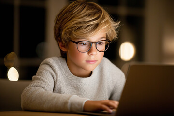 young man working on laptop