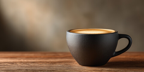 cup of coffee on wood table