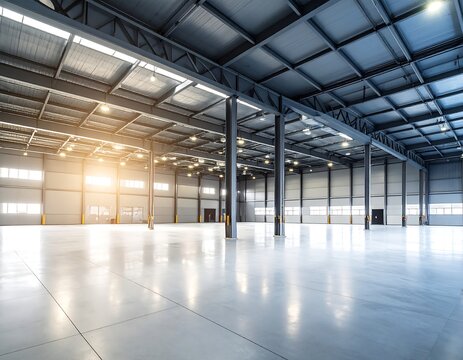 Empty industrial warehouse interior
