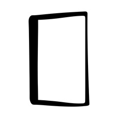 Abstract Black and White Rectangular Shape with Uneven Borders Illustration