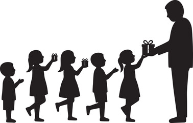 Vector silhouettes of people children and a man perfect for fashion business or family illustrations