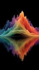 Colorful abstract mountain reflection