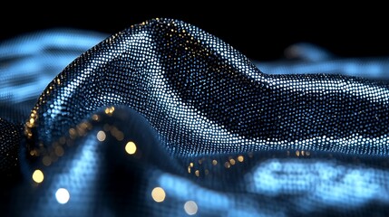 Close-up view of a textured, shimmering surface.