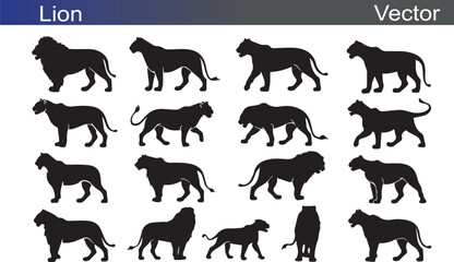 Wild Life Silhouette on White Background Vector Illustration