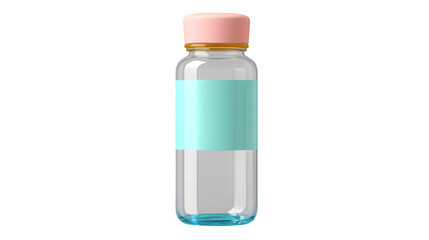 Water bottle with teal band, isolated on transparent background