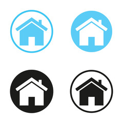 Home Icon Set – Blue and Black Variants