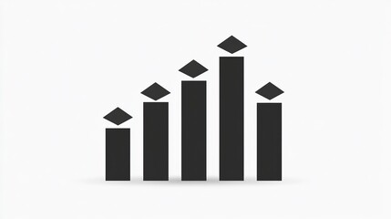 Simple Black Bar Chart with Diamond - Shaped Markers on White Background 