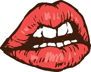 vector illustration of a red lips