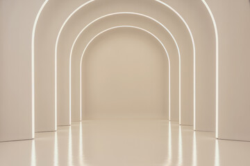 Fototapeta premium Arched Hallway with Integrated Lighting archway interior