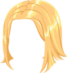 a short blonde colored silky hairstyle of a woman