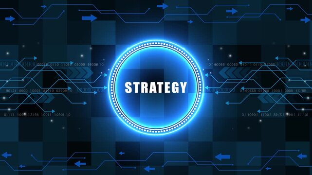 Digital Marketing content planning advertising strategy concept. Business, Technology, Internet and network concept. technology background with Cyberspace HUD elements animation.
