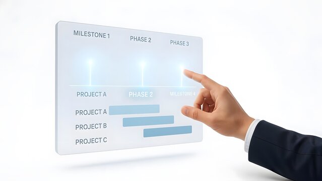 Floating Timeline Interface with Gestural Project Management in Corporate Environment