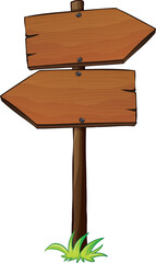 a vector illustration of a wooden road sign board