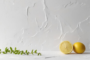 Minimalist Lemon Still Life with Copy Space