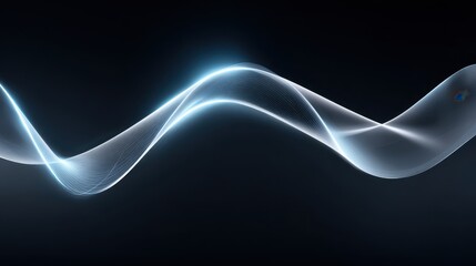 Visual data story concept, Abstract light wave design with a smooth, flowing appearance.