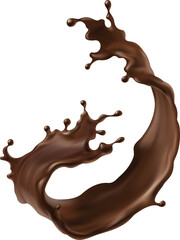 a vector illustration of a dark brown chocolate splash