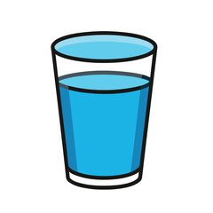 Water glass icon, isolated on white background.