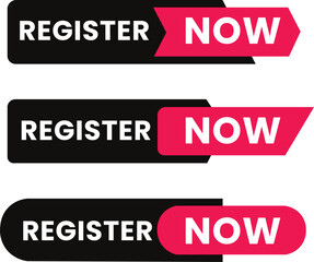 Register now button vector graphic design template