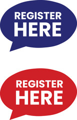 Register here button vector graphic sign up now icon