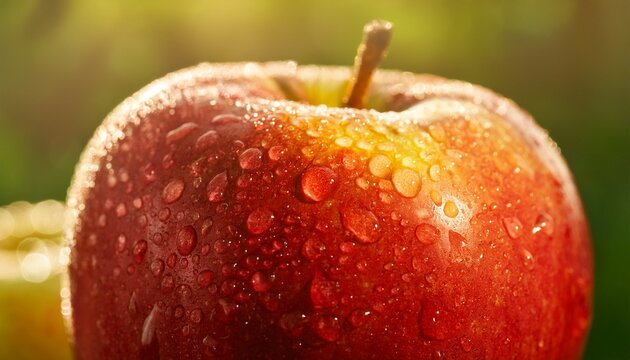fresh and juicy apple fruit in natural lighting close up shot by abcd photography