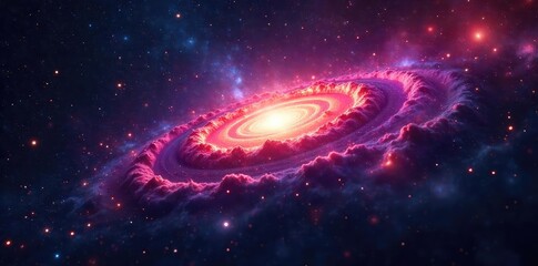 Intricate cosmic web of nebulae and galaxies, radiating light across the vast expanse of space, a visual representation of a universe-wide signal , enigma, discovery, energy