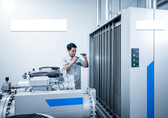 Industrial Technician Inspecting Machinery
