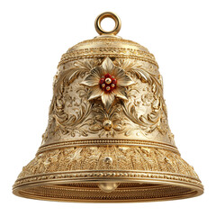 Golden bell isolated on transparent background