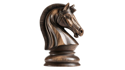 Bronze Chess Knight, isolated on transparent background © Aresha