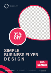Simple Modern Business Flyer Template with 35% Discount Offer and Scan Code Box