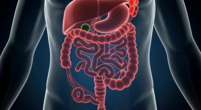 3D Medical Animation of the Human Digestive System in Action