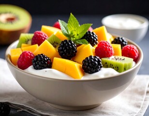 Fresh fruit salad in a bowl