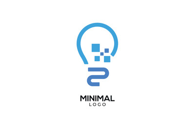 Minimal Bulb logo design with molecule, Technology bulb concept, digital bulb logo