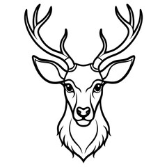 Naklejka premium deer head line art image