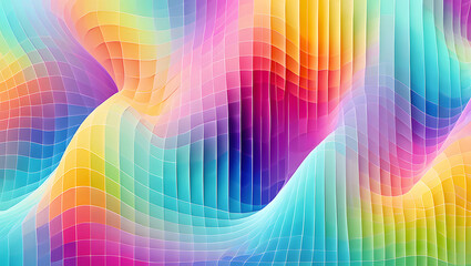 Abstract Rainbow Colored Wavy Grid Background Pattern Suitable for Modern Designs and Colorful Presentations with a Playful Touch