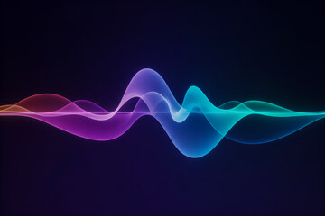 Glowing sound waves in vibrant colors audio visualization