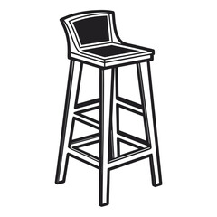 Black silhouette bar stool icon vector graphic