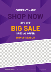 Bold Purple Big Sale Flyer Template for Retail Promotions
